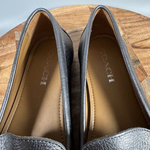 COACH Flat Driving Penny Loafers Grey Shoes Women’s US 7 Slip Ons - Picture 7 of 8